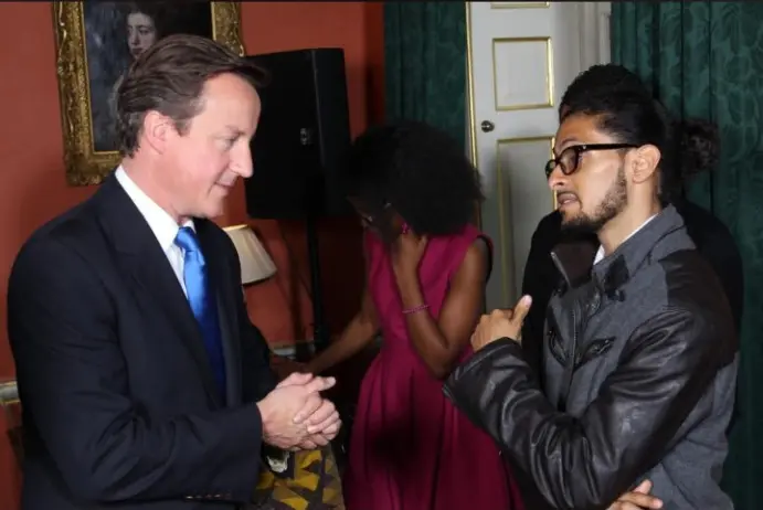 Fabien ‘LeoGami’ Bolle-Soazandry speaking with David Cameron
